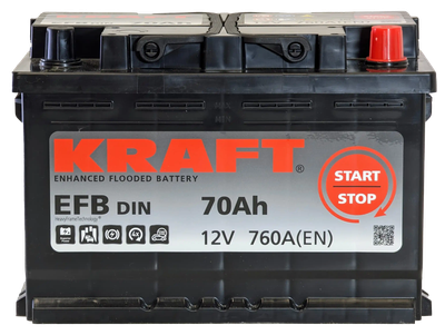 Автомобильный аккумулятор KrafT EFB 70 R / EFB-L3