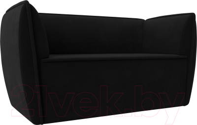 Диван Лига Диванов Бергамо 2-х местный / 112065 (микровельвет черный) - фото