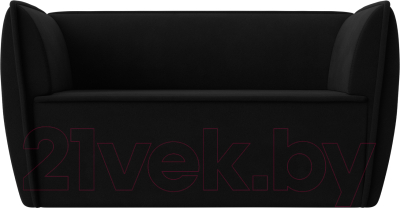 Диван Лига Диванов Бергамо 2-х местный / 112065 (микровельвет черный)