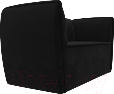 Диван Лига Диванов Бергамо 2-х местный / 112065 (микровельвет черный)