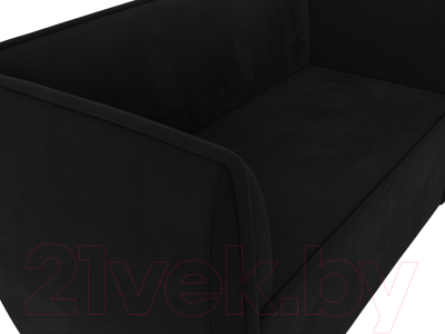 Диван Лига Диванов Бергамо 2-х местный / 112065 (микровельвет черный)