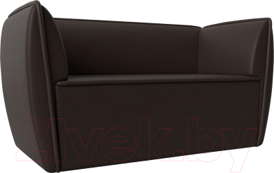 Диван Лига Диванов Бергамо 2-х местный / 112078 (экокожа коричневый) - фото