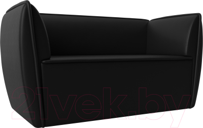 Диван Лига Диванов Бергамо 2-х местный / 112080 (экокожа черный) - фото