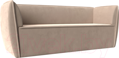 Диван Лига Диванов Бергамо 3-х местный / 112082 (велюр бежевый) - фото