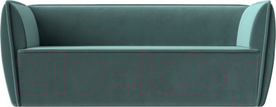 Диван Лига Диванов Бергамо 3-х местный / 112084 (велюр бирюзовый)