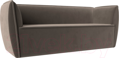 Диван Лига Диванов Бергамо 3-х местный / 112090 (велюр коричневый) - фото