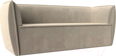 Диван Лига Диванов Бергамо 3-х местный / 112102 (микровельвет бежевый) - фото