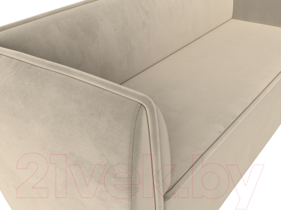 Диван Лига Диванов Бергамо 3-х местный / 112102 (микровельвет бежевый)