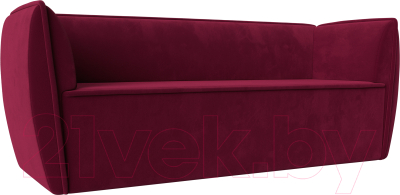 Диван Лига Диванов Бергамо 3-х местный / 112104 (микровельвет бордовый) - фото
