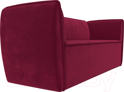 Диван Лига Диванов Бергамо 3-х местный / 112104 (микровельвет бордовый)