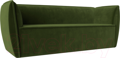 Диван Лига Диванов Бергамо 3-х местный / 112106 (микровельвет зеленый) - фото