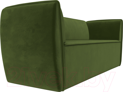 Диван Лига Диванов Бергамо 3-х местный / 112106 (микровельвет зеленый)