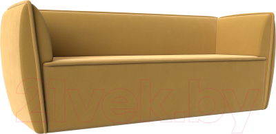 Диван Лига Диванов Бергамо 3-х местный / 112108 (микровельвет желтый) - фото