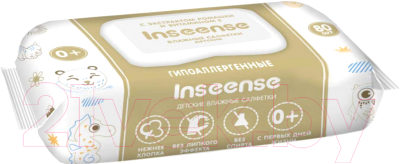 Влажные салфетки детские Inseense С экстрактом ромашки и витамином Е - фото
