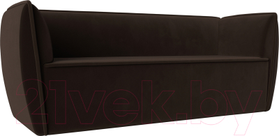 Диван Лига Диванов Бергамо 3-х местный / 112112 (микровельвет коричневый) - фото