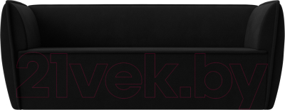 Диван Лига Диванов Бергамо 3-х местный / 112118 (микровельвет черный)