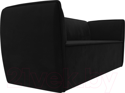 Диван Лига Диванов Бергамо 3-х местный / 112118 (микровельвет черный)