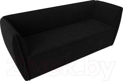 Диван Лига Диванов Бергамо 3-х местный / 112118 (микровельвет черный)