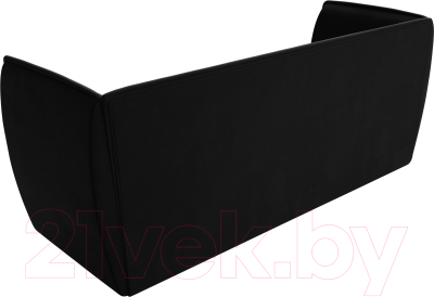 Диван Лига Диванов Бергамо 3-х местный / 112118 (микровельвет черный)