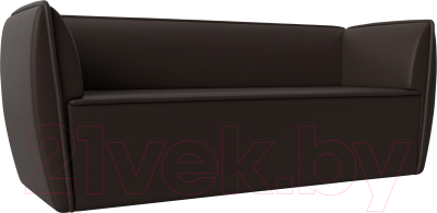 Диван Лига Диванов Бергамо 3-х местный / 112131 (экокожа коричневый) - фото