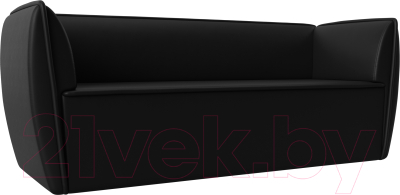 Диван Лига Диванов Бергамо 3-х местный / 112133 (экокожа черный) - фото