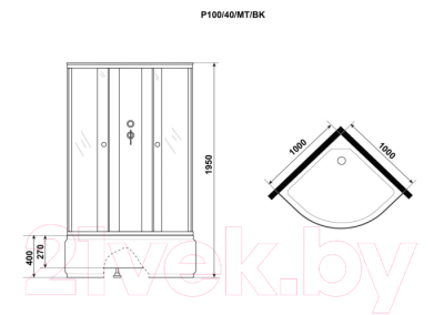 Душевая кабина Niagara Promo P100/40/MT/BK 100x100x195