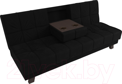 Диван Лига Диванов Винсент / 102876 (микровельвет черный)