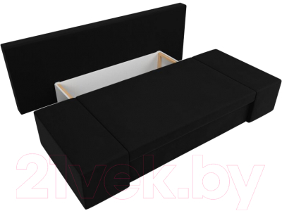 Диван Лига Диванов Сан Марко / 114023 (микровельвет черный)