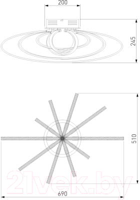 Потолочный светильник Евросвет 90100/5 (хром)