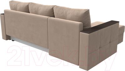 Диван угловой Лига Диванов Валенсия Лайт левый (велюр бежевый)