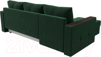 Диван угловой Лига Диванов Валенсия Лайт левый (велюр зеленый)