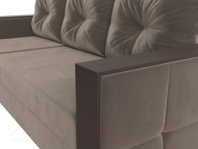 Диван угловой Лига Диванов Валенсия Лайт левый (велюр коричневый)