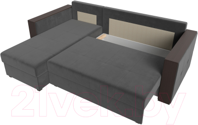 Диван угловой Лига Диванов Валенсия Лайт левый (велюр серый)