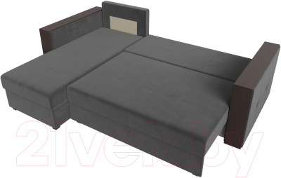 Диван угловой Лига Диванов Валенсия Лайт левый (велюр серый)