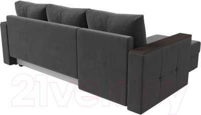 Диван угловой Лига Диванов Валенсия Лайт левый (велюр серый)