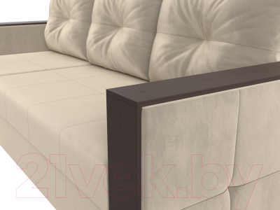 Диван угловой Лига Диванов Валенсия Лайт левый (микровельвет бежевый)