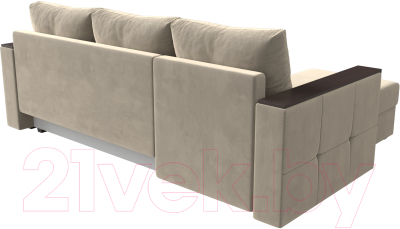 Диван угловой Лига Диванов Валенсия Лайт левый (микровельвет бежевый)