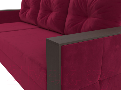 Диван угловой Лига Диванов Валенсия Лайт левый (микровельвет бордовый)