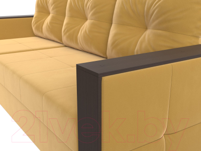 Диван угловой Лига Диванов Валенсия Лайт левый (микровельвет желтый)