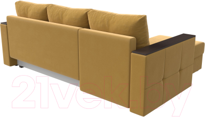 Диван угловой Лига Диванов Валенсия Лайт левый (микровельвет желтый)