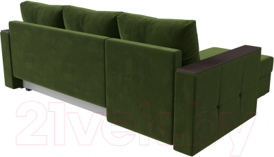 Диван угловой Лига Диванов Валенсия Лайт левый (микровельвет зеленый)