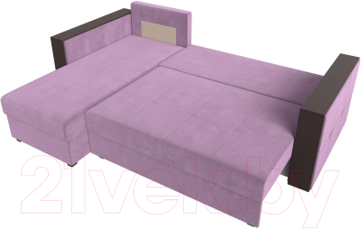 Диван угловой Лига Диванов Валенсия Лайт левый (микровельвет сиреневый)