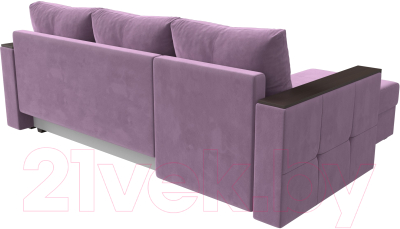 Диван угловой Лига Диванов Валенсия Лайт левый (микровельвет сиреневый)