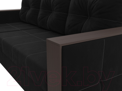 Диван угловой Лига Диванов Валенсия Лайт левый (микровельвет черный)