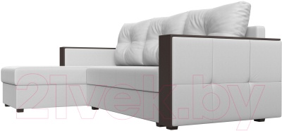 Диван угловой Лига Диванов Валенсия Лайт левый (экокожа белый)