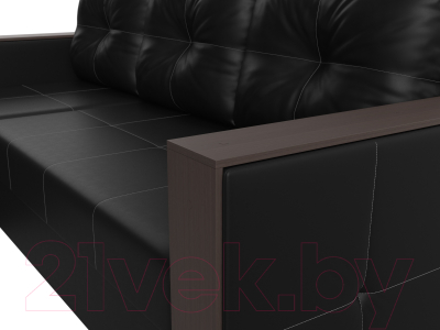 Диван угловой Лига Диванов Валенсия Лайт левый (экокожа черный)