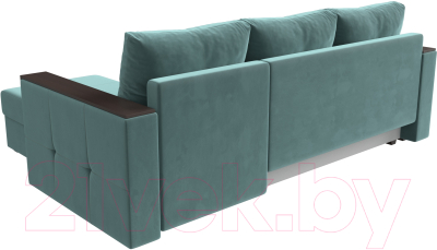 Диван угловой Лига Диванов Валенсия Лайт правый (велюр бирюзовый)