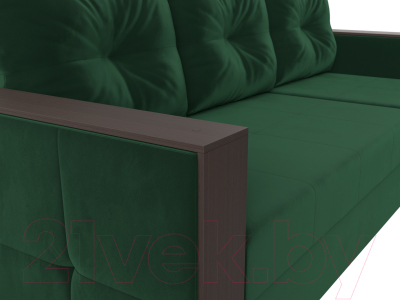 Диван угловой Лига Диванов Валенсия Лайт правый (велюр зеленый)