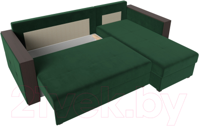 Диван угловой Лига Диванов Валенсия Лайт правый (велюр зеленый)
