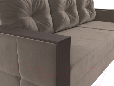 Диван угловой Лига Диванов Валенсия Лайт правый (велюр коричневый)